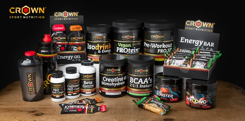 Gama de suplementos Crown Sport Nutrition: proteínas, creatina, bebidas, geles y barritas